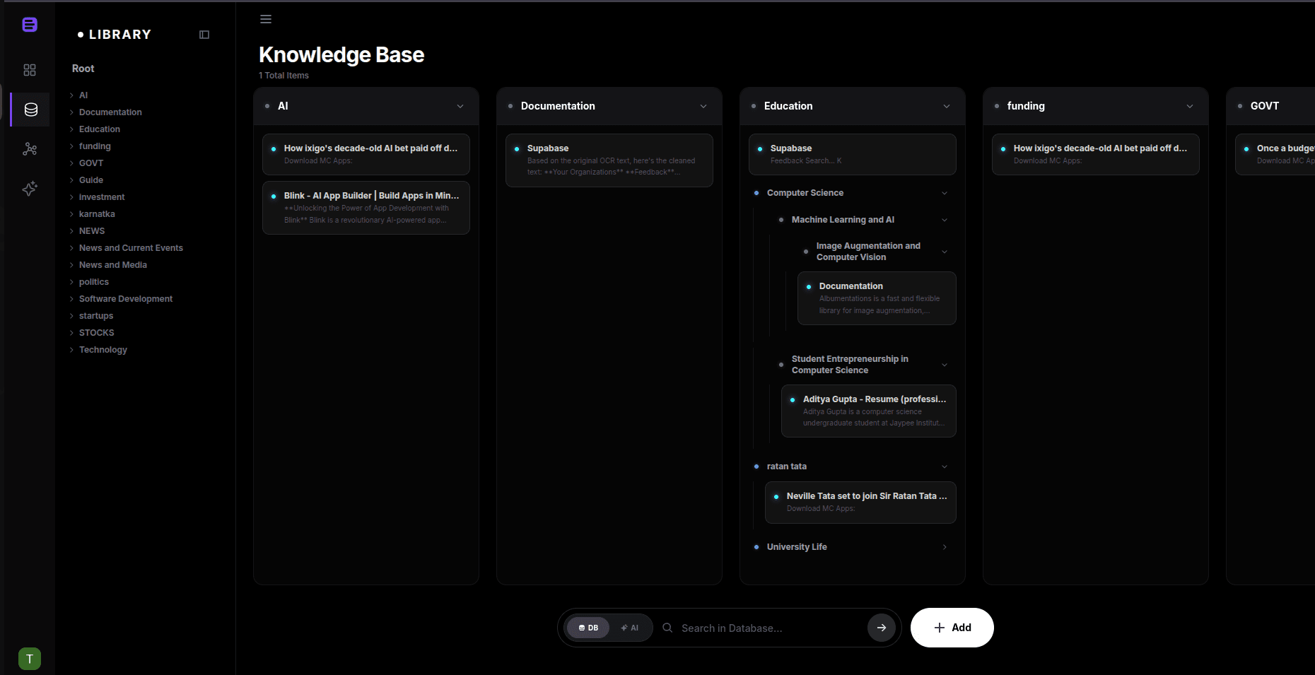 Smart Content Database